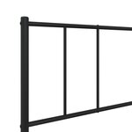 vidaXL Cadre de lit métal avec tête de lit/pied de lit noir 90x200 cm