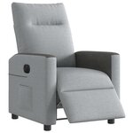 vidaXL Fauteuil inclinable électrique Gris clair Tissu