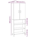 vidaXL Buffet gris béton 69 5x32 5x180 cm bois d'ingénierie