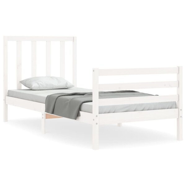 vidaXL Cadre de lit sans matelas blanc bois de pin massif