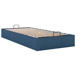vidaXL Cadre de lit ottoman sans matelas bleu 100x200 cm tissu