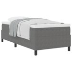 vidaXL Lit à Ressorts avec Matelas Gris Simple Tissu Côtelé