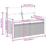 Ensemble de 10 Pièces Canapé de Jardin avec Coussins Poly Rattan Noir Acacia
