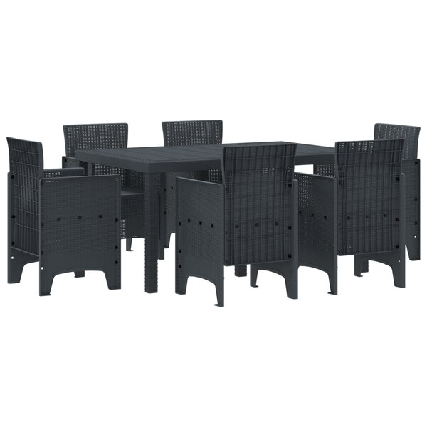 vidaXL Ensemble de salle à manger pour jardin 7 Pièces Anthracite