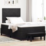 vidaXL Lit Box Spring avec Matelas & Banc Noir 120x190 cm Velours