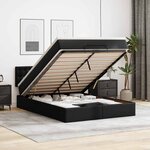 vidaXL Lit ottoman avec matelas & LED Noir 140x190cm similicuir
