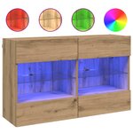 vidaXL Meuble TV mural Chêne artisanal 98 5 x 30 x 60 5 cm