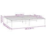 vidaXL Cadre de lit métal sans matelas noir 200x200 cm