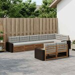 vidaXL Ensemble de canapés d'extérieur 8 Pièces Naturel et gris clair