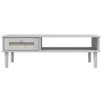 vidaXL Table basse SENJA aspect rotin blanc 100x55x33 cm bois massif