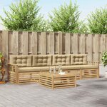 vidaXL Ensemble de canapés d'extérieur 5 pc Blanc et Beige
