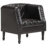 vidaXL Chaise cabriolet Noir Cuir véritable de chèvre