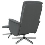 vidaXL Fauteuil inclinable avec repose-pied gris foncé tissu
