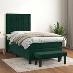 vidaXL Sommier à lattes de lit avec matelas Vert foncé 90x190 cm