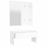 vidaXL Ensemble de meubles de couloir Blanc Bois d'ingénierie