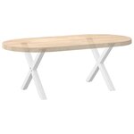vidaXL Pieds de table basse en forme de X  2 pièces  blanc  50 x (42-43) cm  acier