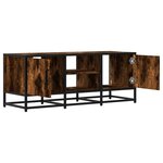 vidaXL Meuble TV chêne fumé 100x35x41 cm bois d'ingénierie et métal