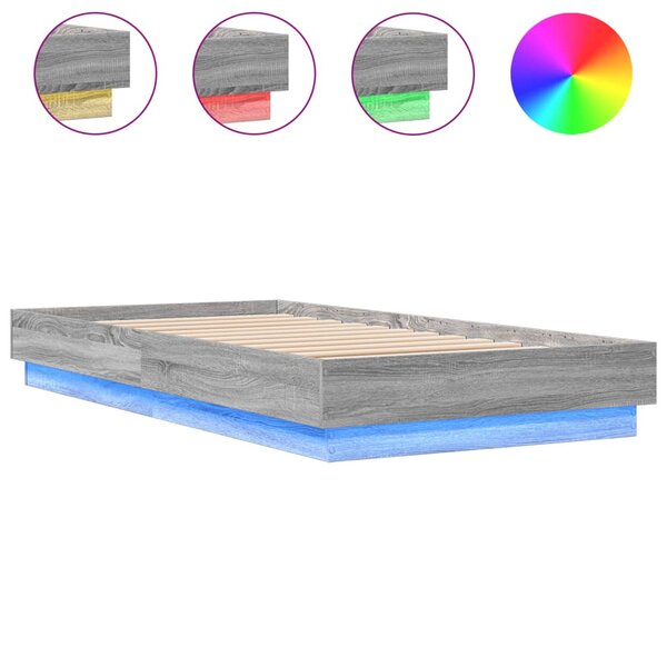 vidaXL Cadre de lit sans matelas avec lumières LED 75x190 cm