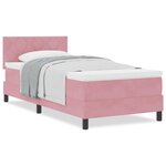 vidaXL Lit à ressorts avec matelas Rose 100 x 200 cm tissu