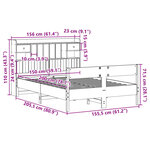 vidaXL Lit bibliothèque sans matelas blanc 150x200 cm bois pin massif