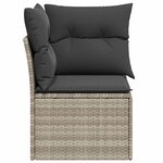 vidaXL Canapé d'angle de jardin et coussins gris clair résine tressée