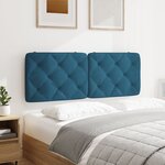 vidaXL Coussin de tête de lit bleu 140 cm velours