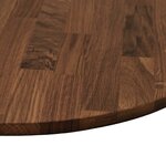 vidaXL Plateau de table Marron foncé Ø 50 x 4 cm Bois de chêne massif