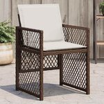vidaXL Chaises de jardin avec coussins lot de 4 marron résine tressée