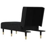 vidaXL Chaise longue noir velours