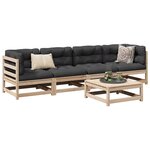 vidaXL Salon de jardin 5 Pièces avec coussins bois de pin massif