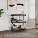 vidaXL Bibliothèque Chêne fumé 60x33x70 5cm Bois d'ingénierie et acier
