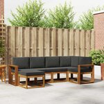 vidaXL Ensemble de canapés d'extérieur 6 pc Naturel et Anthracite