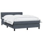 vidaXL Sommier à lattes de lit et matelas gris foncé 140x210cm velours