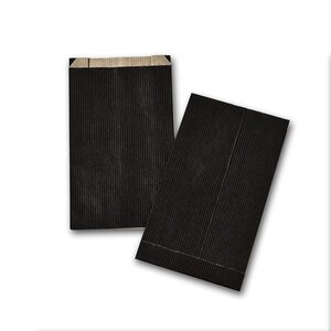 Boîte de 250 pochettes cadeau à soufflet noires 120x200  kraft 60 g/m² gpv