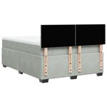 vidaXL Sommier à lattes de lit et matelas Gris clair 140x200cm Velours