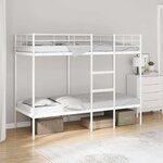 vidaXL Lit superposé sans matelas blanc 75x190 cm acier