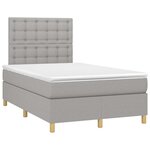 vidaXL Sommier à lattes de lit et matelas gris clair 120x190 cm tissu