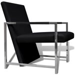 vidaXL Fauteuil avec pieds chromés Noir Similicuir