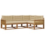 vidaXL Ensemble de canapés d'extérieur 4 pc Naturel et Beige