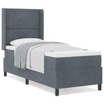 vidaXL Lit Box Spring avec Matelas Gris Foncé 80x200 cm Velours