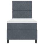 Lit Box Spring vidaXL avec Matelas & LED Gris Foncé 80x200 cm Velours