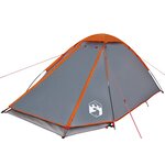 vidaXL Tente de camping à dôme 4 personnes gris et orange imperméable