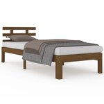 vidaXL Cadre de lit sans matelas marron miel bois massif 100x200 cm