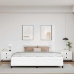 vidaXL Cadre de lit avec matelas Blanc pur 200 x 200 cm tissu