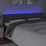 vidaXL Tête de lit à LED Gris foncé 183x16x78/88 cm Tissu