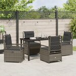 vidaXL Ensemble de 5 meubles de jardin en gris poly rattan