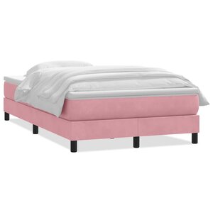 vidaXL Sommier à lattes de lit avec matelas rose 120x220 cm velours