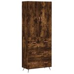 vidaXL Buffet haut Chêne fumé 69 5x34x180 cm Bois d'ingénierie