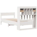 vidaXL Lit bibliothèque sans matelas blanc 90x190cm bois de pin massif