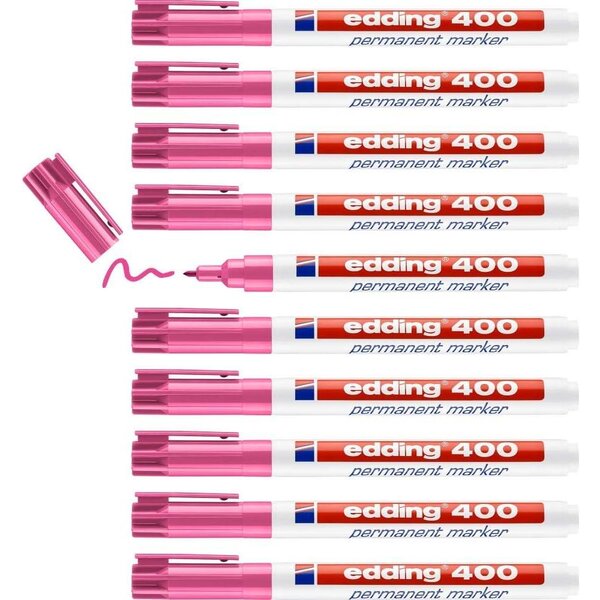 Marqueur Permanent 400 Rose Pointe Fine 1 mm x 10 EDDING